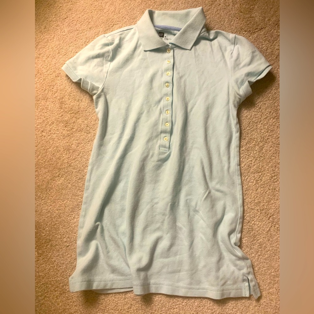 Gap Women’s Pale Light Blue Polo Shirt
